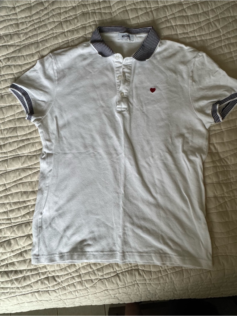Moschino White Polo Top Shirt